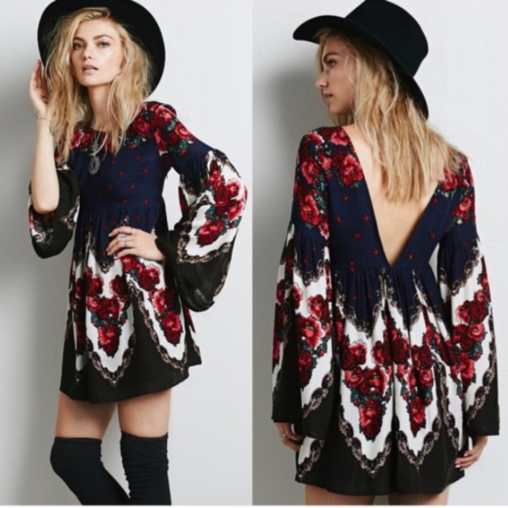 Boho bell sleeve free people dress